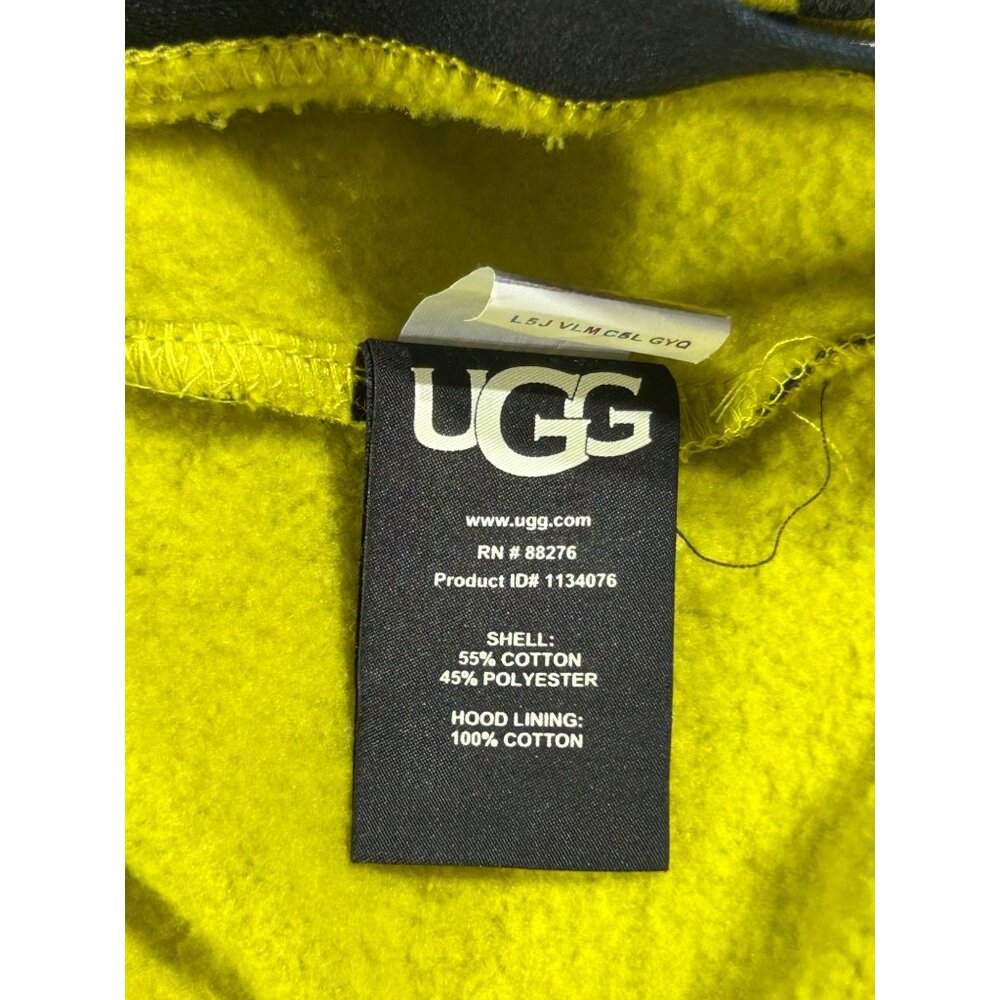 UGG Women's Yellow  Black Mallory Cropped Hoodie Checks Size Medium 3052 - Picture 8 of 12